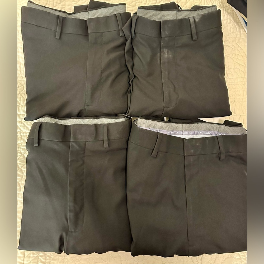 Haggar Men's Premium Comfort Classic Fit Flat Front Hidden Comfort Pants (4)